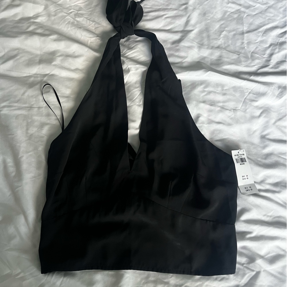 NWT Abercombie black tie halter top